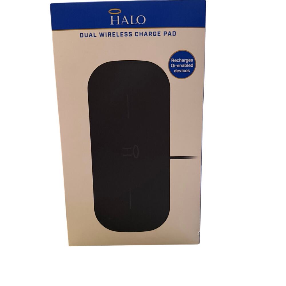 Halo Dual Wireless Charging Pad, Apple and Samsung Compatible, NWT, Open Box